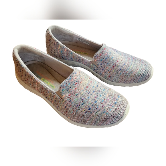 Skechers Women's 8 Reggae Fest Wicker Slip On Shoes - Picture 1 of 5